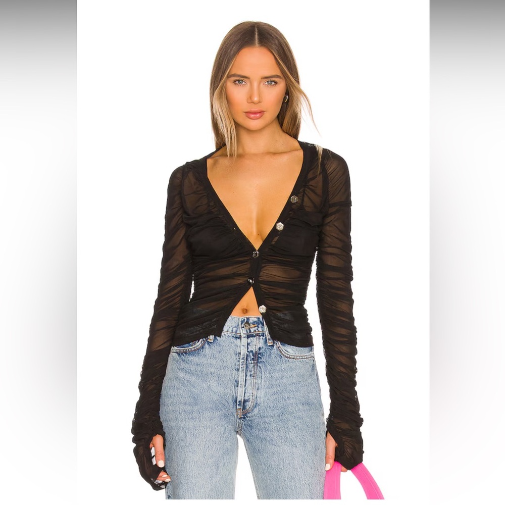 OW Collection Wanted Cardigan in Black Caviar Size M Medium NWT Revolve